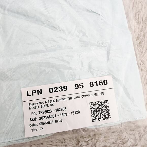 NEW Savage X Fenty Peek Behind The Lace Curvy Cami Seashell Blue - Picture 6 of 9